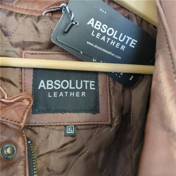 NEW Men's Absolute Leather Biker Jacket - Available in Sizes XS to 4XL - Picture 7 of 10